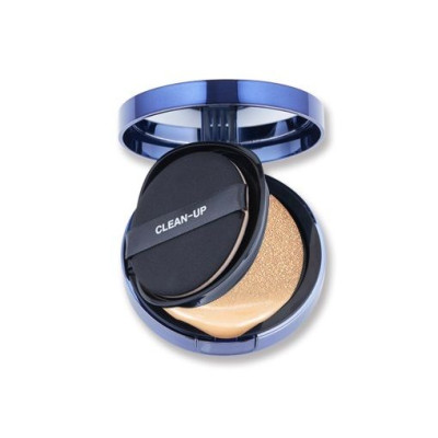 Антивозрастной тональный кушон 3 в 1 с эффектом glass-skin CUSKIN Clean Up Skinfit Cushion Pact Color 21 - 15 г + 15 г