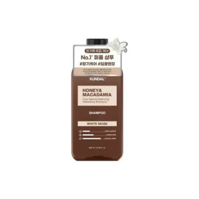 Безсульфатный натуральный шампунь для волос "Белый мускус" KUNDAL Honey & Macadamia Nature Shampoo White Musk - 200 мл Безсульфатный натуральный шампунь для волос "Белый мускус" KUNDAL Honey & Macadamia Nature Shampoo White Musk - 200 мл