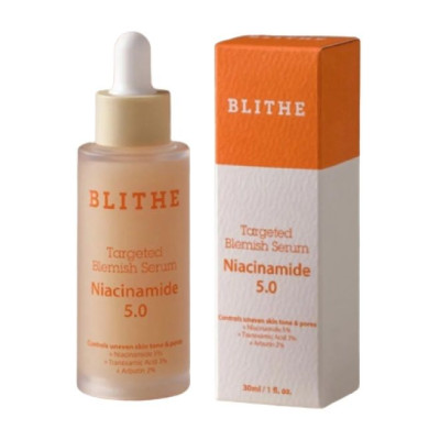 Осветляющая сыворотка против пигментации с ниацинамидом BLITHE Targeted Blemish Serum Niacinamide 5.0 - 30 мл Осветляющая сыворотка против пигментации с ниацинамидом BLITHE Targeted Blemish Serum Niacinamide 5.0 - 30 мл