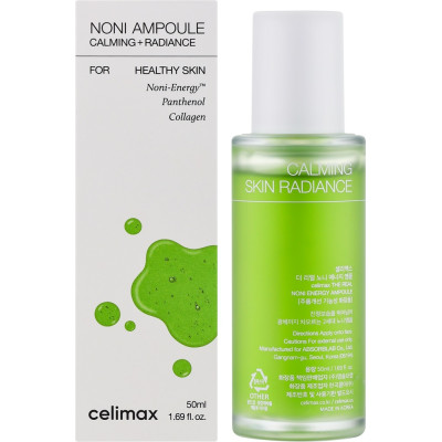 Увлажняющая ампула для сияния кожи с экстрактом нони CELIMAX Noni Ampoule Calming + Radiance - 50 мл