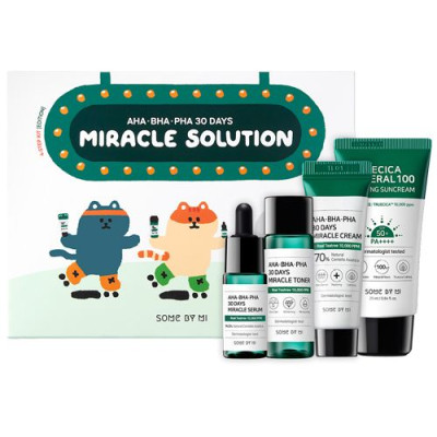 Набор миниатюр для проблемной кожи SOME BY MI AHA BHA PHA 30 Days Miracle Solution Kyebbang Edition 4 Step Kit