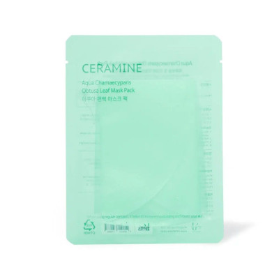 Успокаивающая, увлажняющая тканевая маска CERAMINE Aqua Chamaecyparis Obtusa Leaf Mask