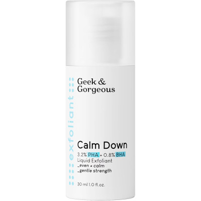Эксфолиант для чувствительной кожи с PHA+BHA кислотами GEEK&GORGEOUS Calm Down - 30 мл