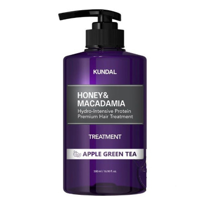 Восстанавливающий бальзам для волос "Зеленое яблоко" KUNDAL Honey & Macadamia Protein Hair Treatment Apple Green Tea - 500 мл
