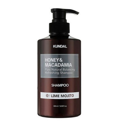 Восстанавливающий безсульфатный шампунь для волос с ароматом лайма KUNDAL Honey & Macadamia Nature Shampoo Lime Mojito - 500 мл