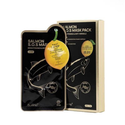 Двухступенчатая антивозрастная маска для лица с эффектом лифтинга BUENO Salmon S.O.S Mask