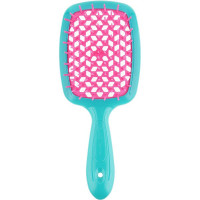 Расческа JANEKE Superbrush Small бирюзовая с малиновым