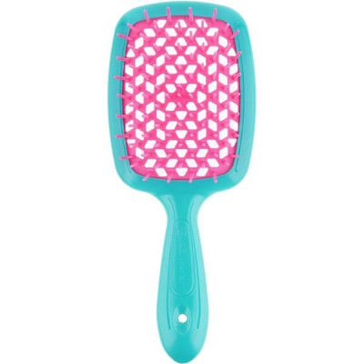 Расческа JANEKE Superbrush Small бирюзовая с малиновым