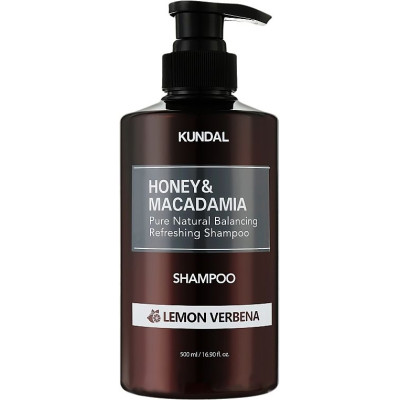 Безсульфатний шампунь для волосся "Лимон та Вербена" KUNDAL Honey & Macadamia Nature Shampoo Lemon Verbena - 500 мл