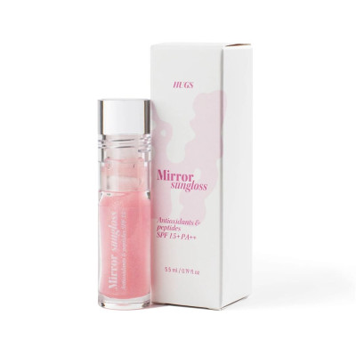Солнцезащитный блеск для губ с антиоксидантами и пептидами HUGS Mirror Sungloss Antioxidants & Peptides - 5.5 мл
