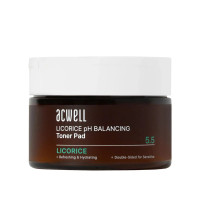 Успокаивающие балансирующие тонер-педы с солодкой ACWELL Licorice pH Balancing Toner Pad - 70 шт