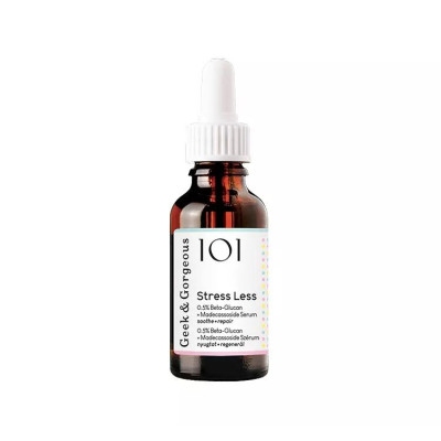 Восстанавливающая сыворотка с бета глюканом и мадекасоссидом GEEK&GORGEOUS Stress Less - 30 мл Восстанавливающая сыворотка с бета глюканом и мадекасоссидом GEEK&GORGEOUS Stress Less - 30 мл