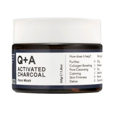 Глиняная маска для лица с углем Q+A Activated Charcoal Face Mask - 50 г