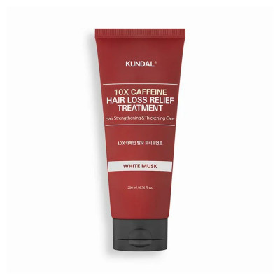 Зміцнювальна маска для волосся з кофеїном та пептидами KUNDAL 10X Caffeine Strengthening Treatment White Musk - 200 мл